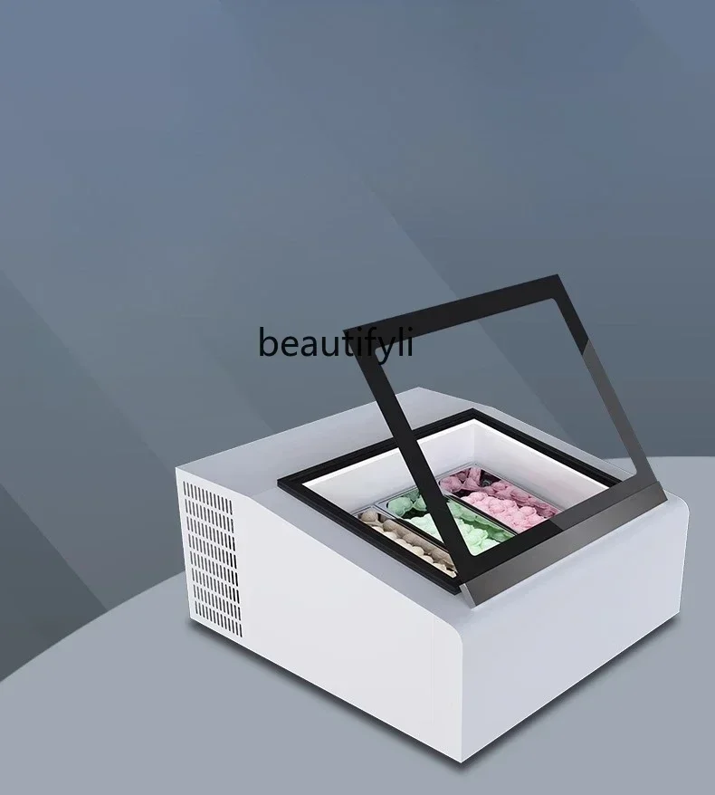 

Street Vendor Small Ice Cream Display Cabinet Small Desktop Commercial Self-Service Ice Cream Cabinet