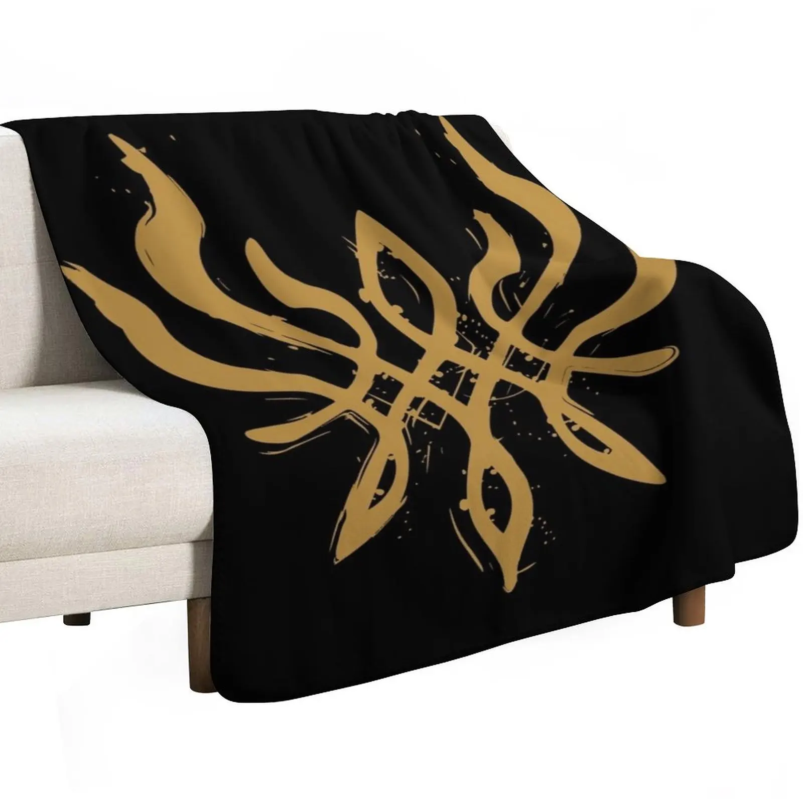 Fire Emblem?: Three Houses - Byleth Crest of Flames (Blazing Version) [Golden] Throw Blanket Moving Flannels Blankets