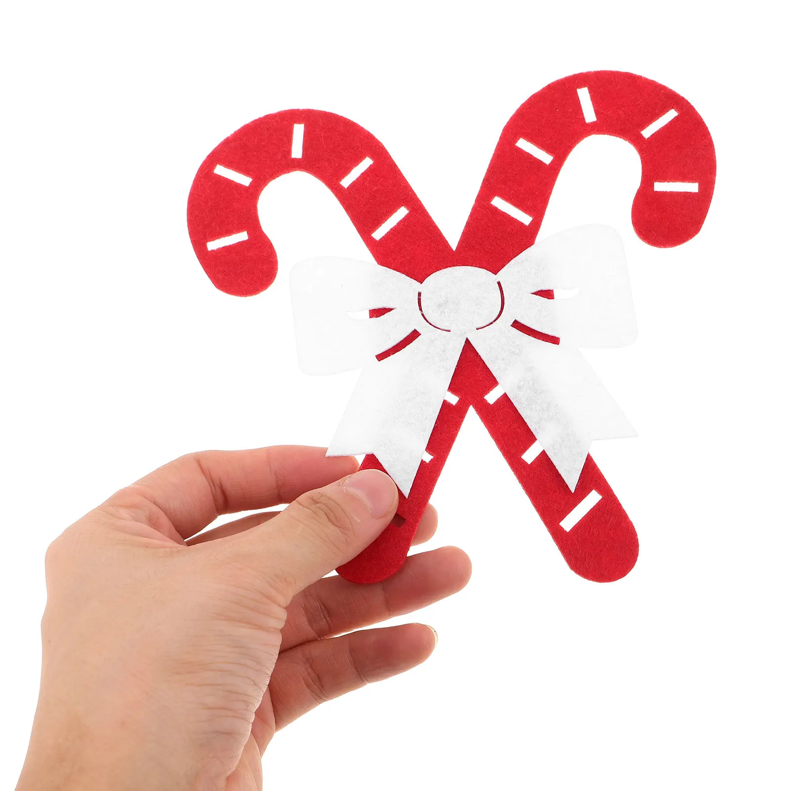 

12Pcs Christmas Cutlery Set Stylish Reusable Cutlery Pouches Candy Cane Themed Utensil Holders for Christmas Place Setting Decor