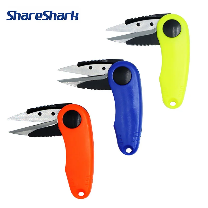 ShareShark Klappbare Schere aus Edelstahl, Multifunktions-Angelschnurschneider, Garnschneider, Garnelentyp, Angelzubehör, Pesca