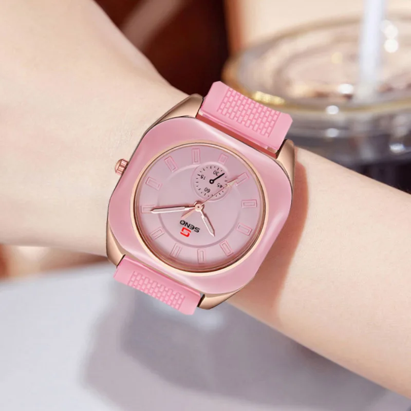 

Элегантные универсальные женские часы с силиконовым ремешком в мультяшном стиле, простые спортивные наручные часы для женщин и студенток, модные и стильные.
