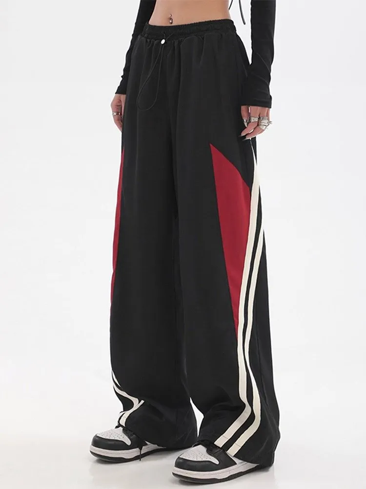 

Kpop Women Casual Joggers Pant Fashion Streetwear Oversized Sports Wide Leg Pants Hip Hop Y2k Sweatpant High Waist Baggy Trouser