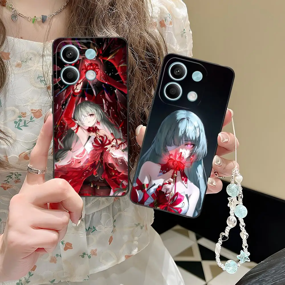 워더링 웨이브 프로로바 폰 케이스 (POCO F6 F5 F4 F3 F2 Pro GT C40용) 컬러 프린팅 보호 커버 고급 커버 스마트폰