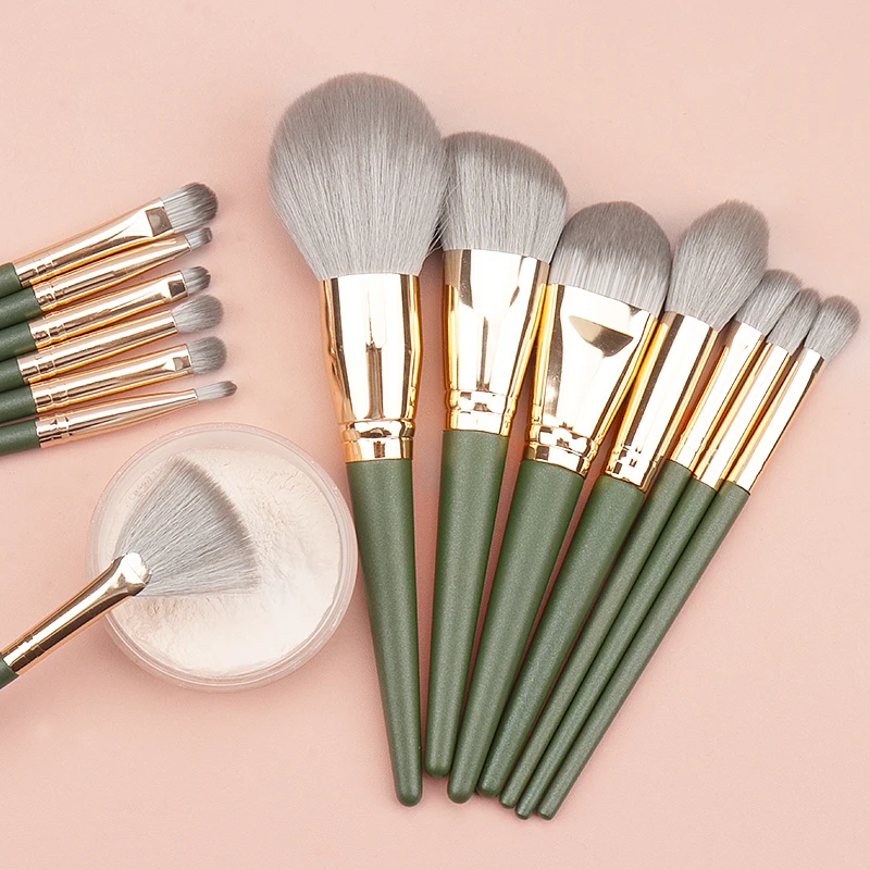 Soft Fluffy Makeup Brushes Set, Pó Cosmético, Sombra de Olho, Fundação Blush, Mistura, Beleza, Ferramentas de Maquiagem Feminina, 14 Pcs