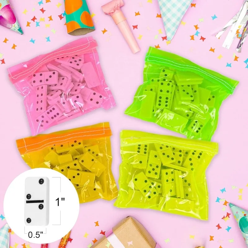 

Indoor and outdoor portable mini 12 piece set neon colored bag domino set leisure fun puzzle toy development intellectual game