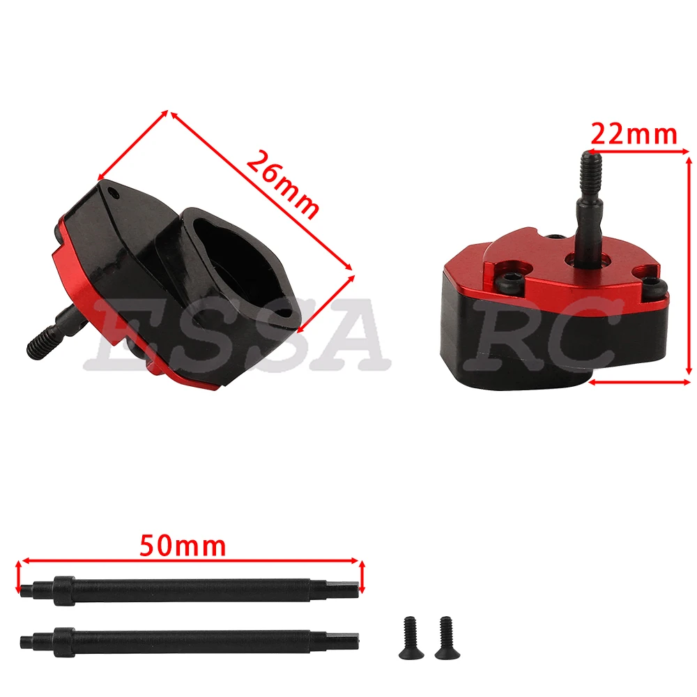 Metal 1/18 RC Crawler TRX4m Front Rear Straight Axle Heightened to Be Portal Axle w/ Universal Joint CVD Shafts Upgrade Parts