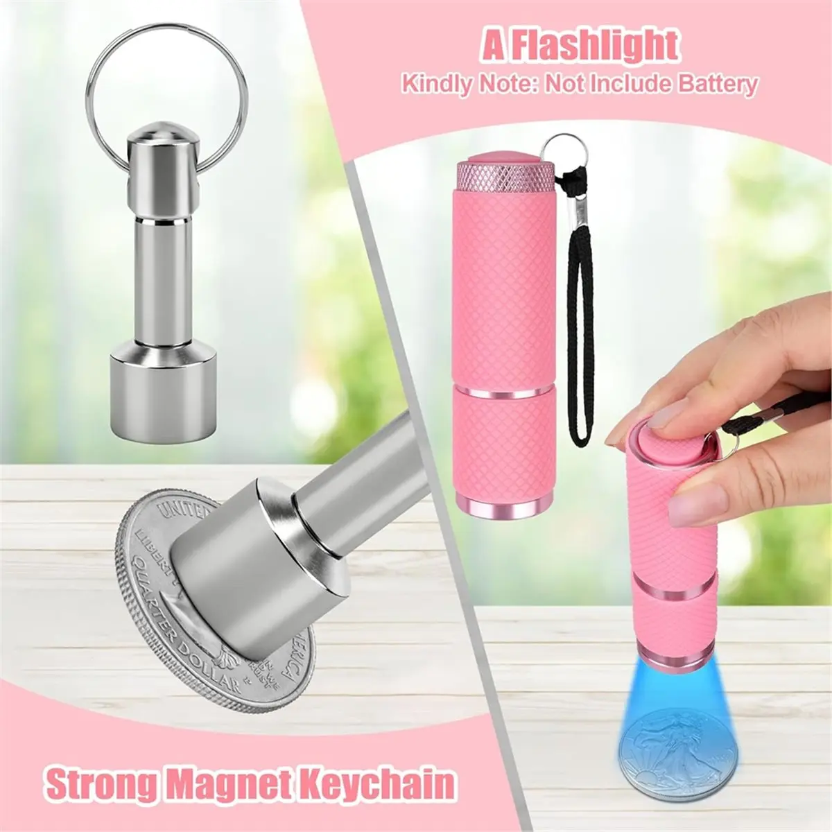 Budget-Friendly-Pocket Coin Tester, Coin Testing Kit, Coin Pliers, Hammer, Magnifying Glass, Magnet Keychain,Silicone Cap,Scale