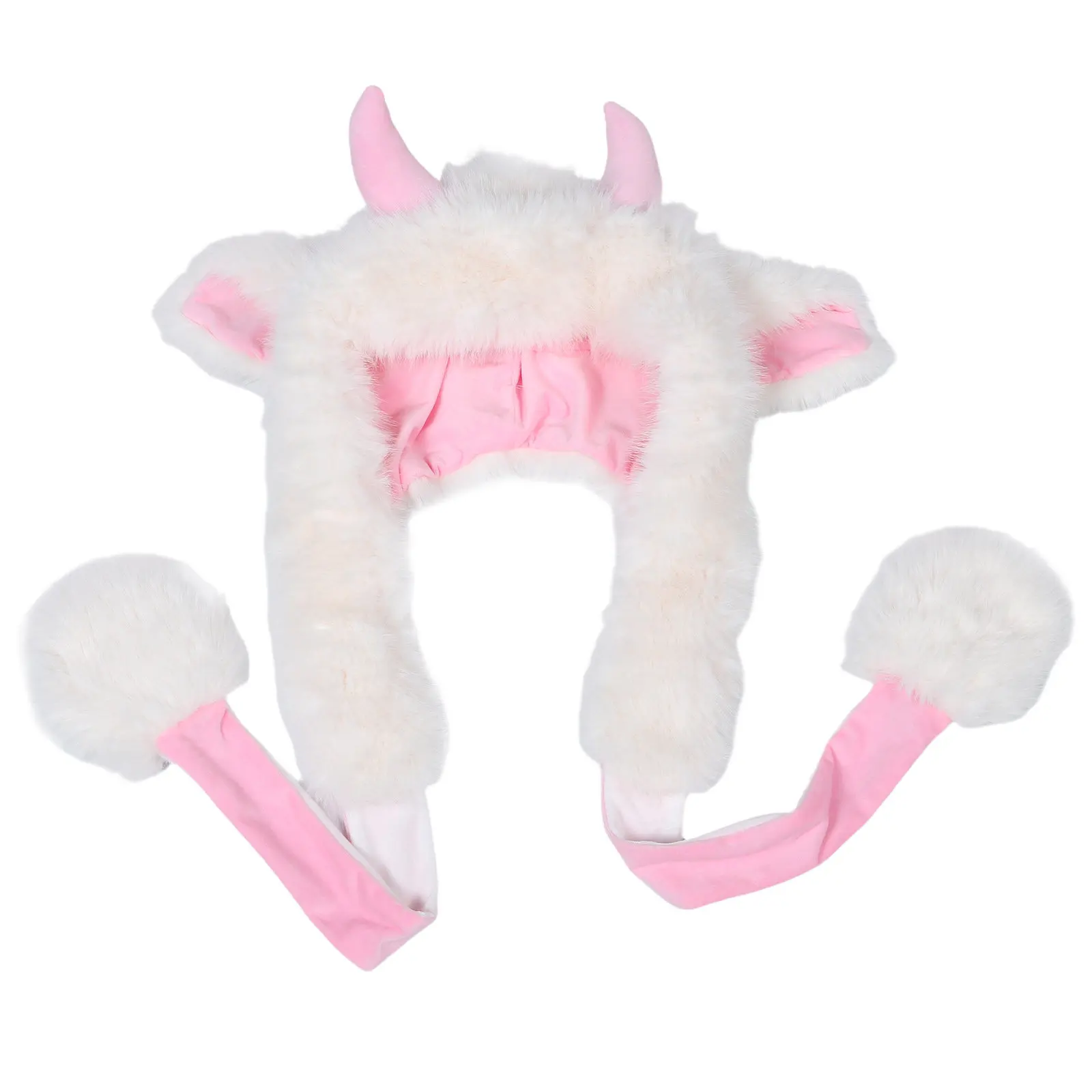 Soft Ox Horn Hat Scarf Winter Cap Kids Adults Cozy Warm Animal Costume Hat Funny Cute Ears Beanies Party Use Beanies for Teen