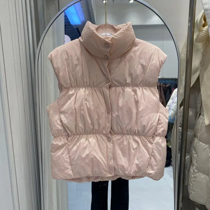 Autumn and Winter Fashion Women's Vest Commuting Stand Collar Short High Street Down Vest
