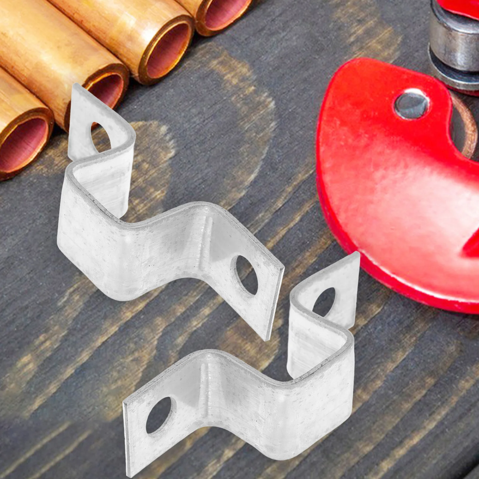 

4pcs Square Steel Tube Clamps Heavy Duty Iron U Brackets For Pipe Woodworking Fence Railing Support Tubing Fixing Clamp