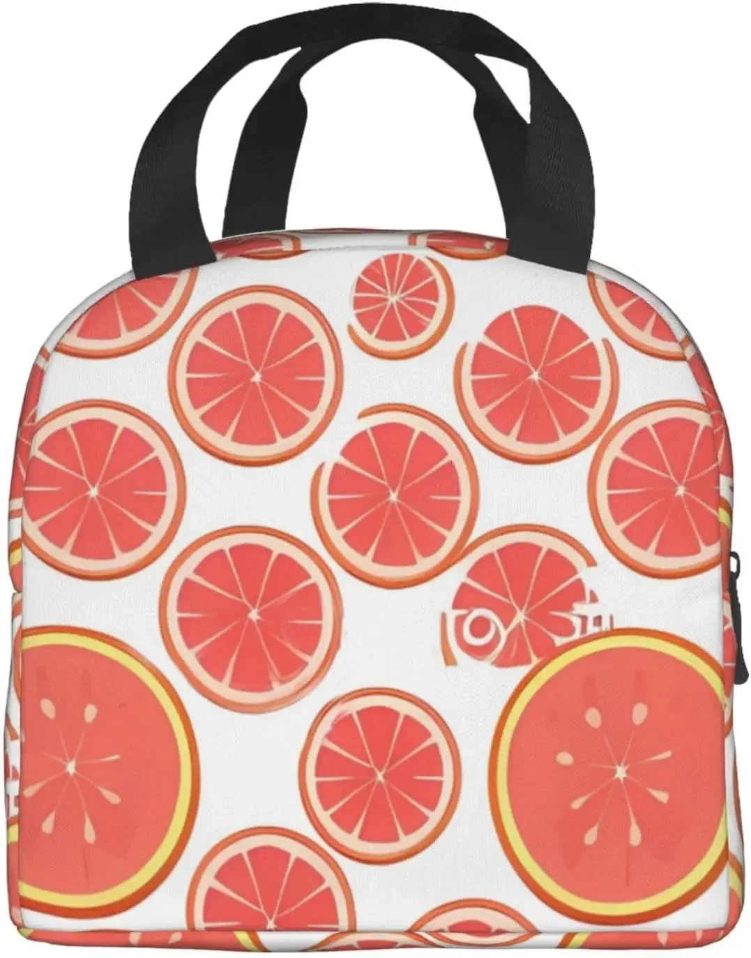 Summer Fruits Grapefruit Slice Insulated Lunch Bag Thermal Freezable lunch Tote Waterproof Bento Lu nch Box Women Men Lunc h