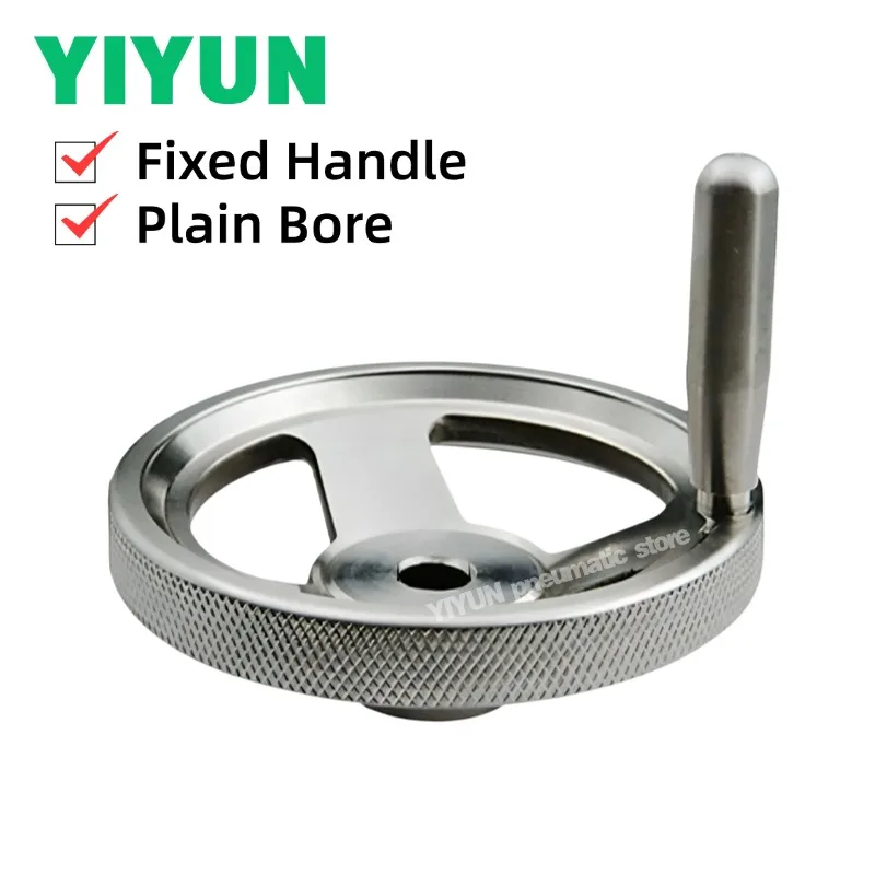 1pc 304 Stainless Steel Industry Knurled Handwheel With Fixed Foldable Handle OD60/70/80/100mm Plain Bore M8 M10 M12 Thread Hole