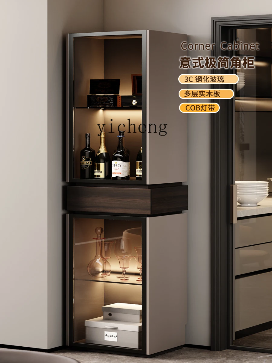 Tqh Minimalist Angle Wine Cabinet Living Room Storage Corner Cabinet Triangle Cabinet Kitchen Corner