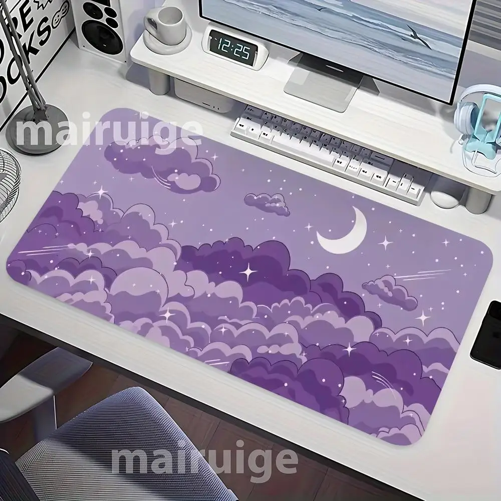 

Коврик для мыши Romantic Clouds Moon, большой коврик для компьютерной офисной игры, настольный коврик XXL, резиновые противоскользящие коврики для клавиатуры, длинные настольные коврики