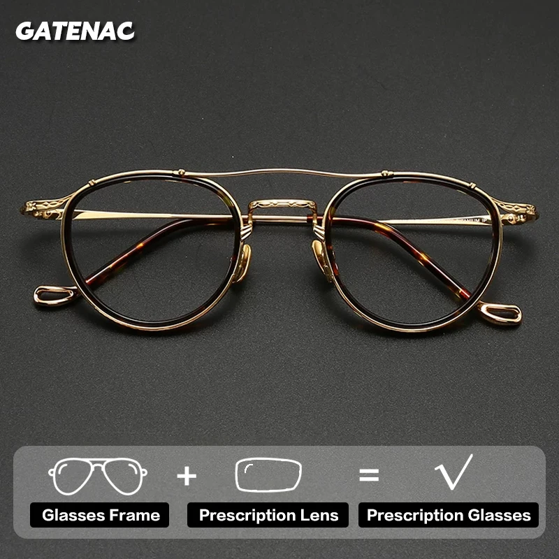 Gatenac Luxus Titan Korrektionsbrille Herren Pilotenbrille Photochrom Anti-Blaulicht Lesebrille Damen Progressive Brillen