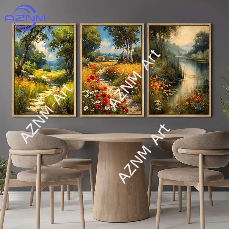 Beautiful Wilderness Pastoral Park Natural Oil Painting Landscape Art Poster Canvas Printing Living Room Bedroom Wall Decoration
