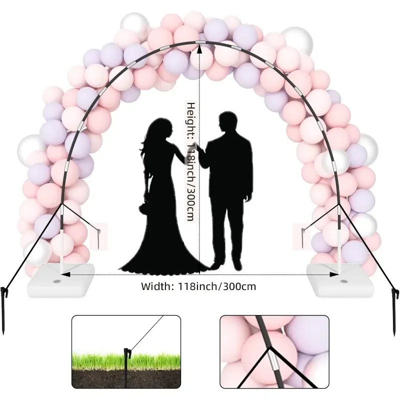 Upgraded Balloon Arch Kit, Large Adjustable Balloon Arch Stand with Base, 10Ft Wide & 9FT Tall Balloon Arch for Birthday,Wedding