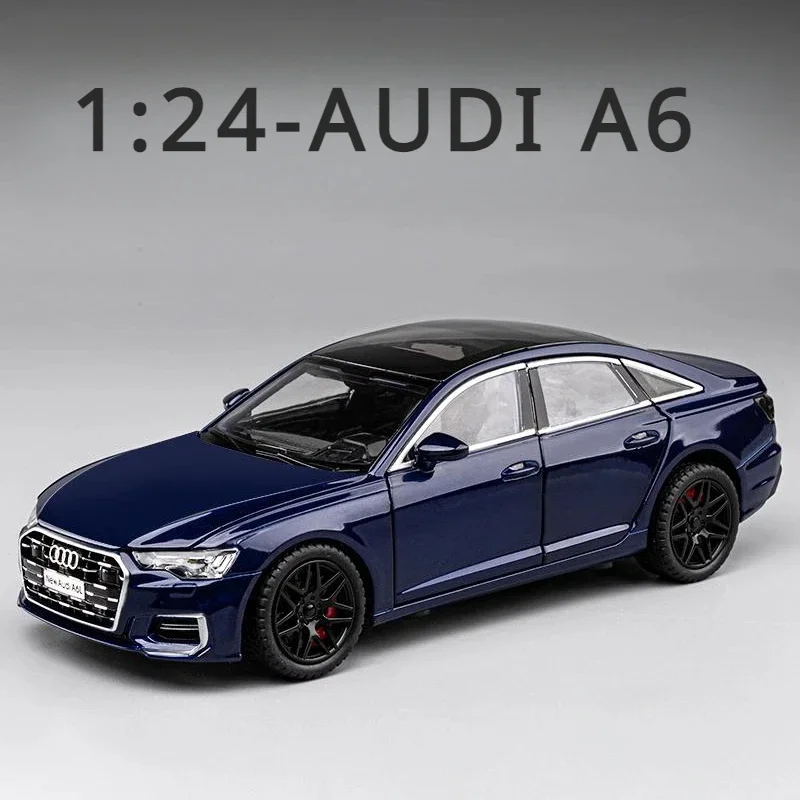 1:24 AUDI A6 modello di auto in lega pressofuso e giocattolo modello di auto in metallo alta simulazione collezione di suoni e luci regalo