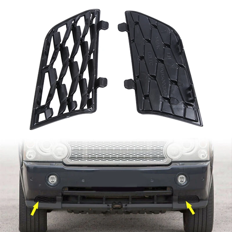 2 PCS Car Front Bumper Side Vent Grille Cover Black ABS Fit For Land Rover Range Rover 2002-2009 DXB500350PUY, DXB500380PUY