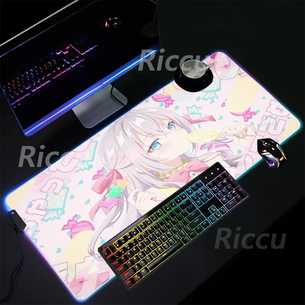 Alisa Mikhailova Kujou PC Table mat High definition print RGB Mouse Pad Desktop games XXL Large size game accessories mouse pad
