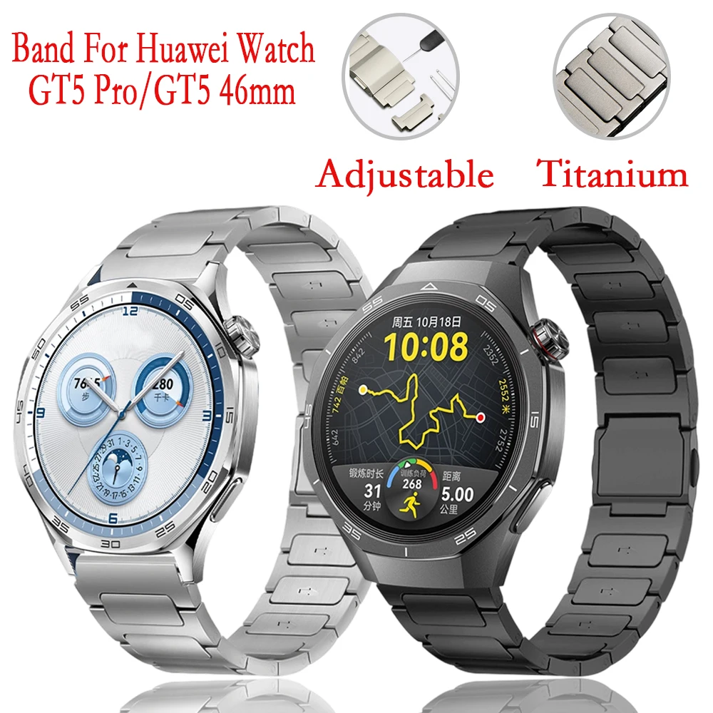 22mm Titanium Strap for Huawei Watch 5 GT6/5 Pro GT6/5 46mm Universal  Bussiness Titanium Magnetic Wrist Band for Huawei GT6 5