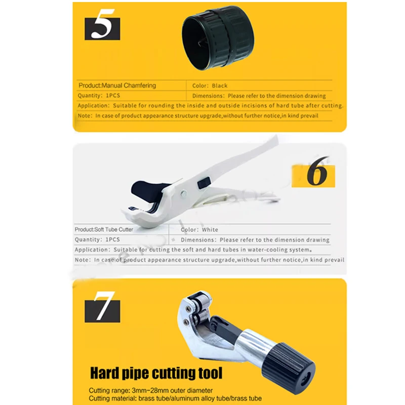 Freezemod Wasserkühlungs-Rohrbieger-Verarbeitungsset für OD12/OD14/OD16 mm PETG/PMMA/Metallrohr, 5-in-1-Set