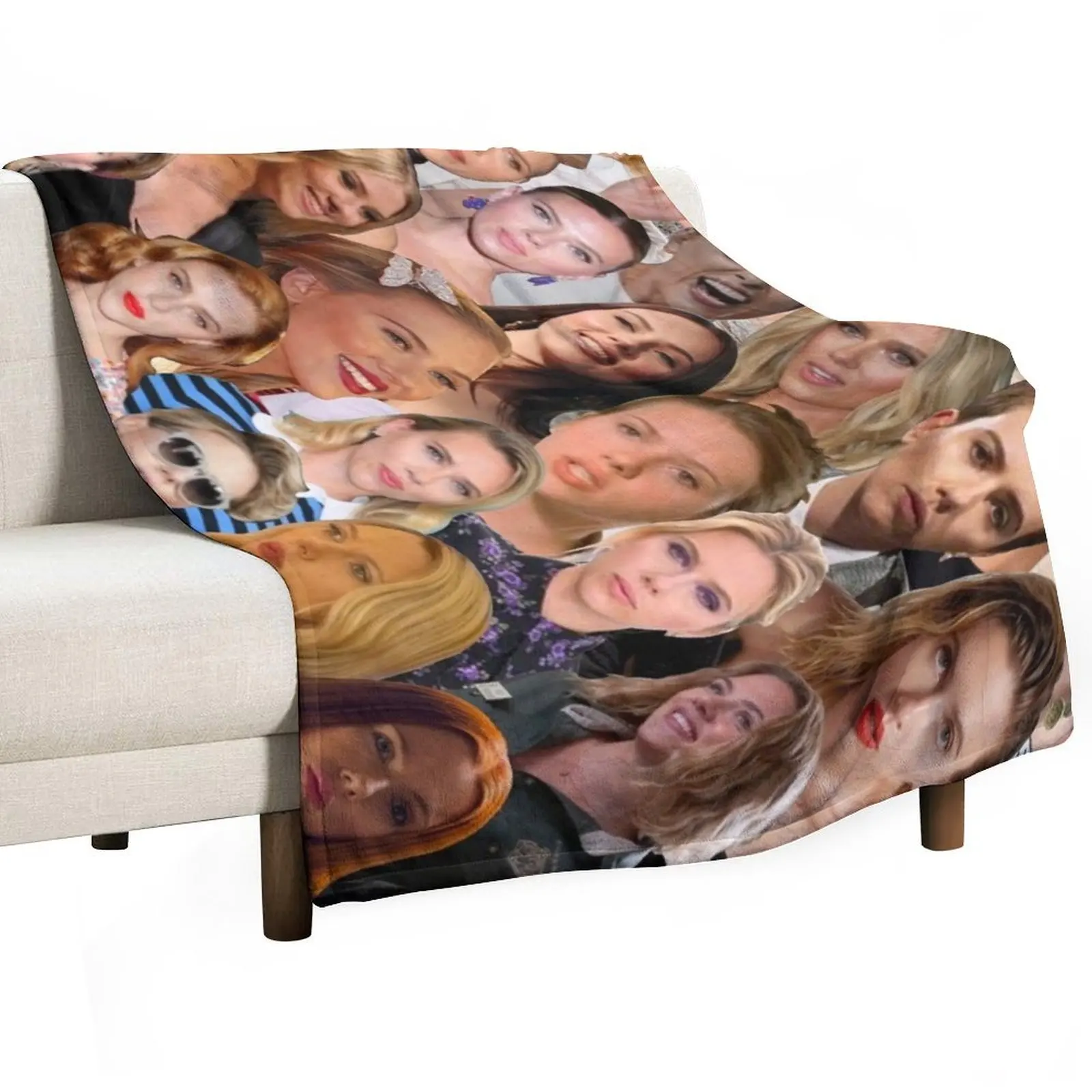 Scarlett Johansson Photo Collage Throw Blanket anime Sofa Quilt Custom Blankets