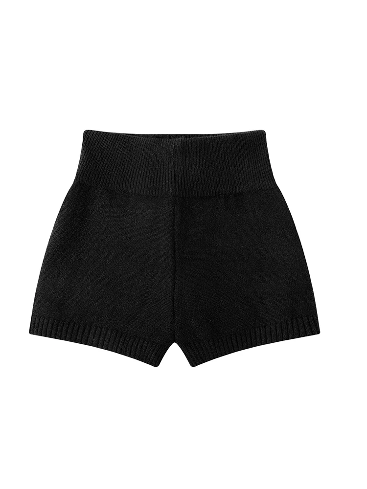 Frauen Hohe Taille Shorts Retro Gestrickte Abnehmen Hip Fahrstuhl Vielseitig Gewickelt Hüfte Herbst Winter Hosen