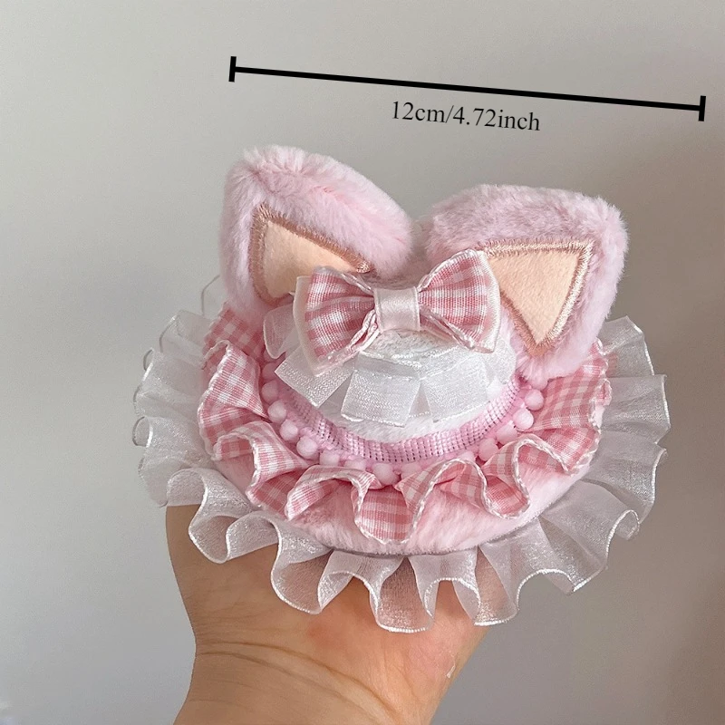 1PC Flat Hat Rabbit Ears Top Hat Headscarf Original Lolita Pink Cute Versatile Elegant Headwear Clothing Accessories