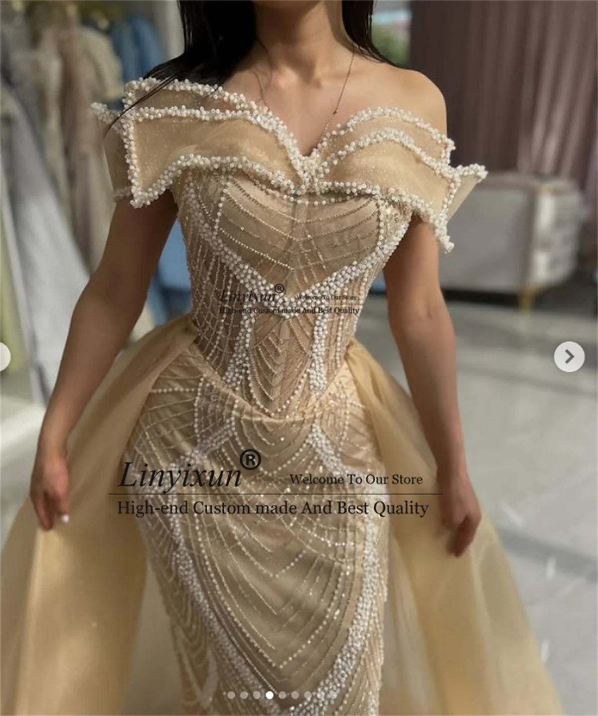 Dubai Aso Ebi Diamant Prom Kleider Elegante Off Schulter Meerjungfrau Abend Party Kleider Angepasst Lange Arabische robes de soirée