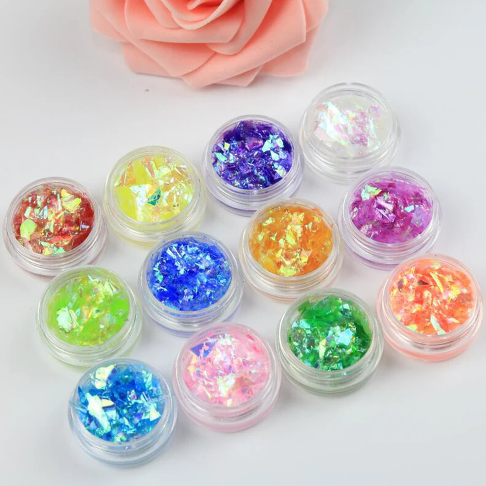 

Art Glitter Sequins Paillettes Decorations Diy Shell Style Tips Manicure Accessories Party Birthday Halloween Xmas Decoration