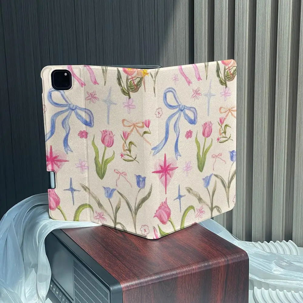 

Pastel Bow Flowers ipad case For Apple Air 10.9 iPad Pro 2020 Cover for iPad 10.2 11 12.9in 2021 Mini 5 6 Case