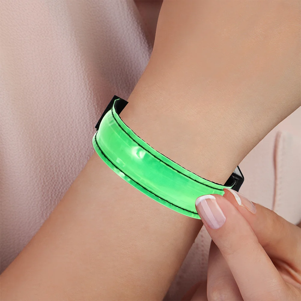 4 قطعة LED متوهجة ليلة تشغيل شارة دائم عاكس معصمه معدات الجري الرياضية قابل للتعديل قابلة للشحن #5