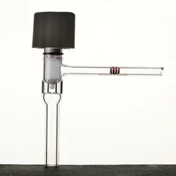 Fine adjustable high vacuum PTFE fully enclosed valve, O-ring at the top, VALVE, HIGH VACUUM, PTFE PROTECTED, 90° METERING, S67
