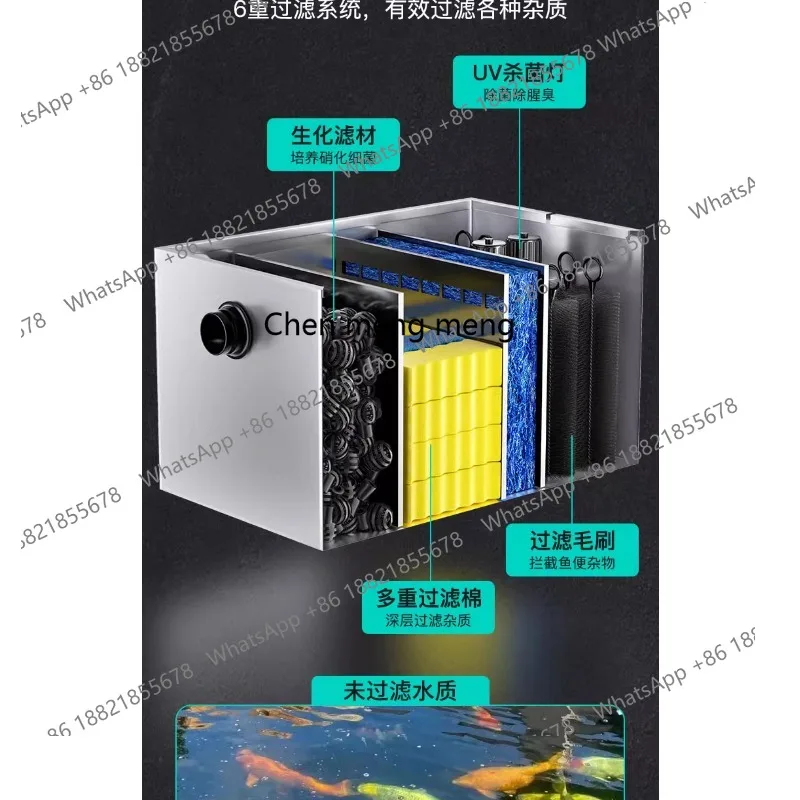 الفولاذ المقاوم للصدأ بركة السمك تصفية نظام تداول المياه الخارجية في الهواء الطلق بركة أسماك كوي #5