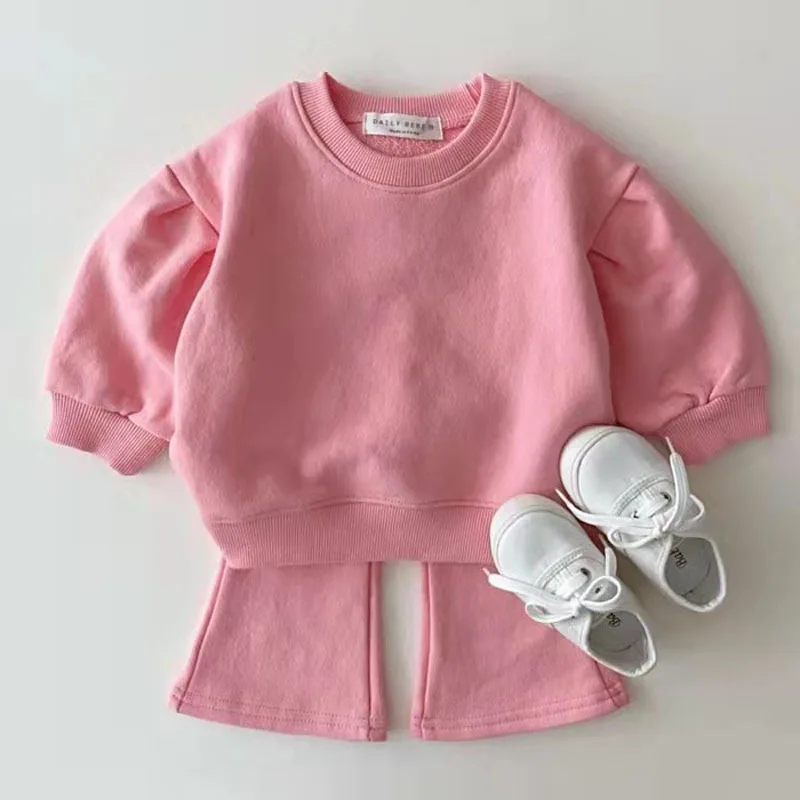 

Girl Clothes 3 Years to 4 Years Baby Girls Clothes Sets Fashion Candy Color Tracksuits Sweatshirt 2PCS Suits Girls Outfits Suit