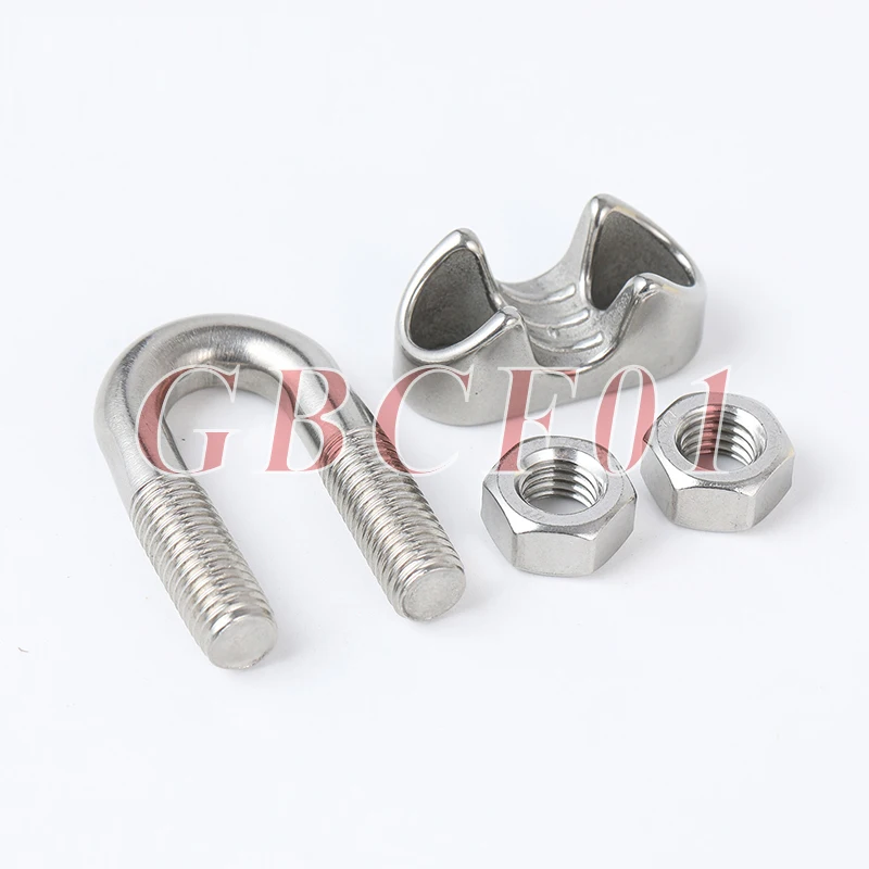 M2-M32 Stainless Steel Wire Rope Clips U Type Cable Clamp Wire Rope Grip Thimble Cable Clamp - Heavy Duty for Wire Rope Fixing