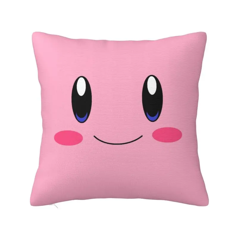 Custom Fashion Smiley Eyes Cushion Covers 40x40cm Soft Kirbys Cartoon Pillow Case for Car Square Pillowcase
