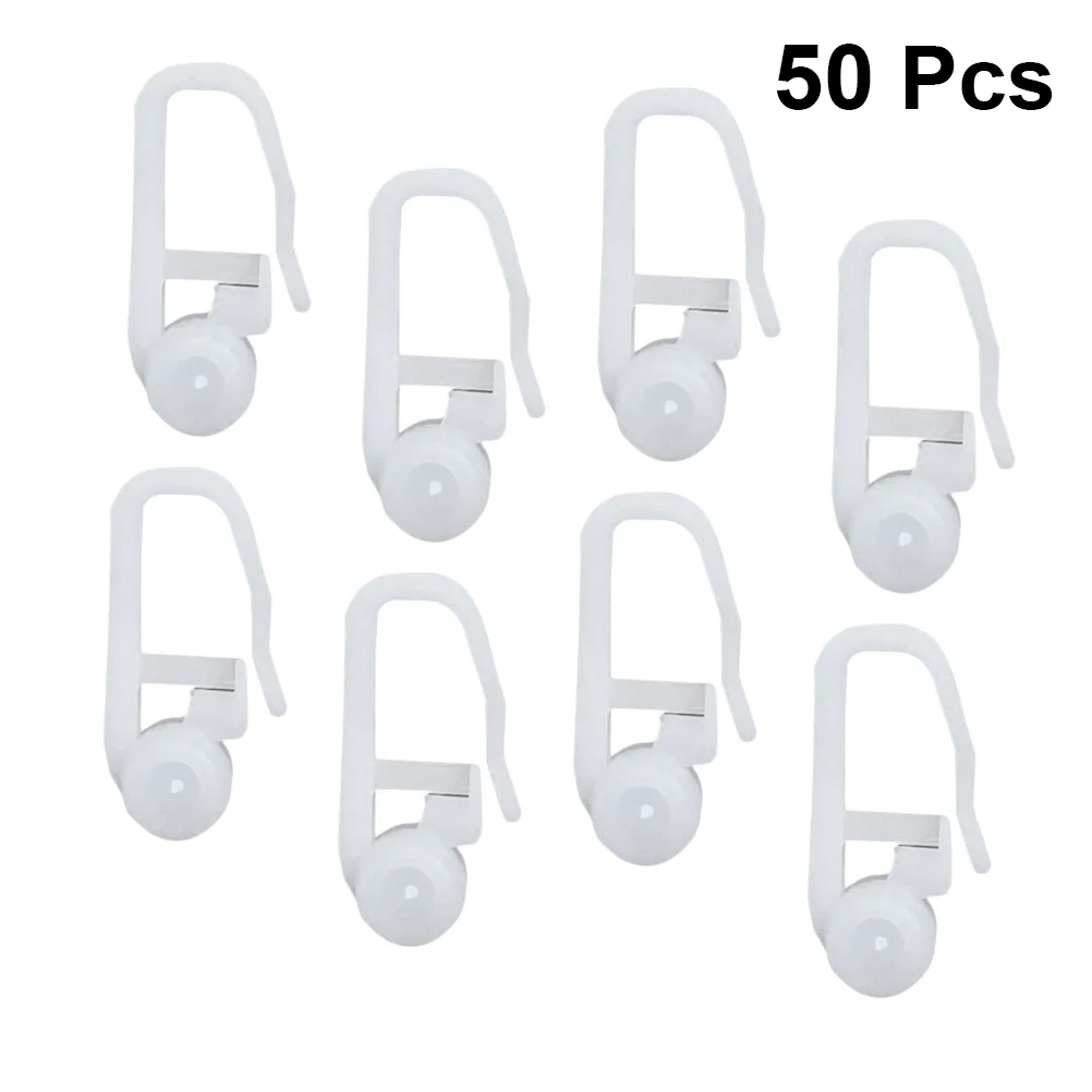 50 Pcs Curtain Runner Wheel Hooks Decorative Accessories Window Coverings Sliding Bed Special Universal Roller Wall-mounted