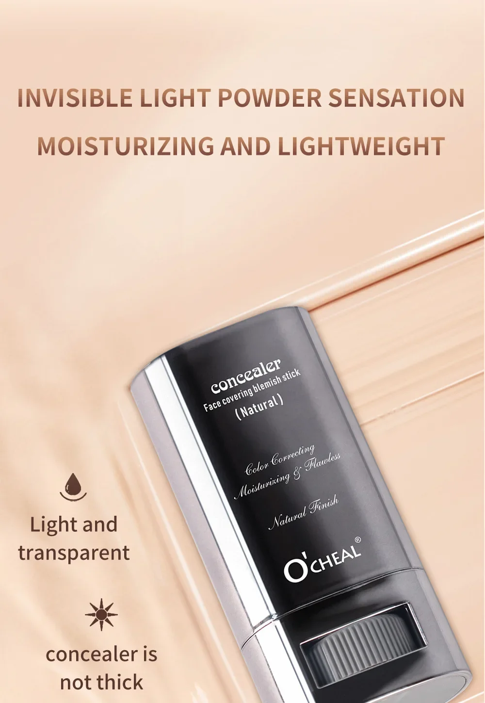 Long-Lasting Waterproof Cream Foundation Stick Full Coverage Flawless Satin Powder Conceal Makeup for All Skin Types