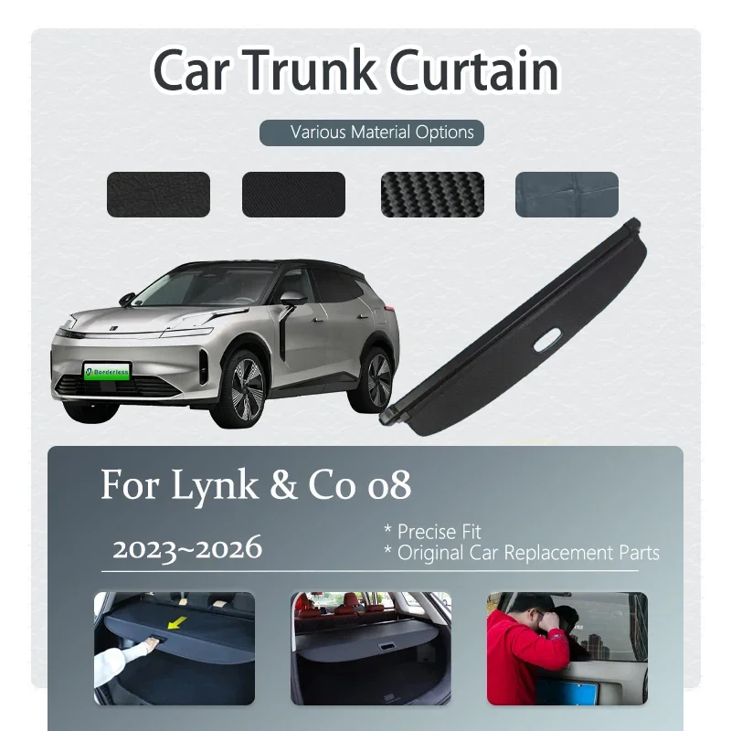 

Car Trunk Curtain Cover For Lynk & Co 08 EM-P 2023 2024 2025 2026 Retractable Rear Trunk Rack Partition Shelter Auto Accessories