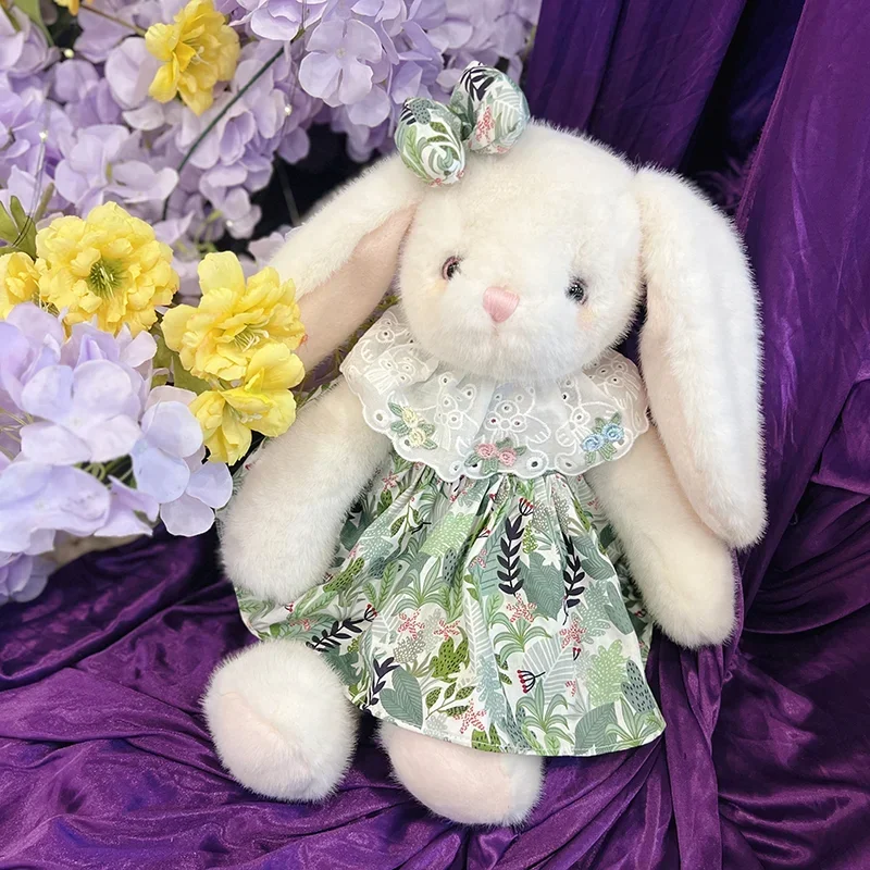40cm Cute Stuffed Rabbit Plush Toy Bunny with Dress Kid Fluffy Cuddle Doll Birthday Gifts Children Baby Accompany Sleeping Toys
