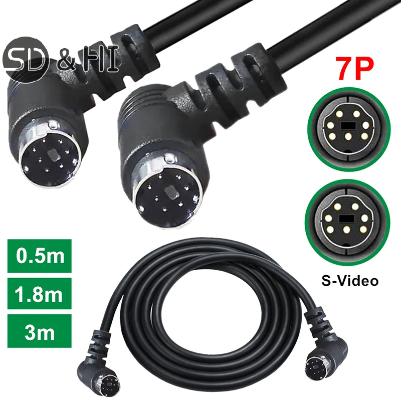 3m S-Video Mini DIN 7-Pin Splitter Cable For Computer TV Monitor Camera Projector Video Recorder DVR/PVR DVD