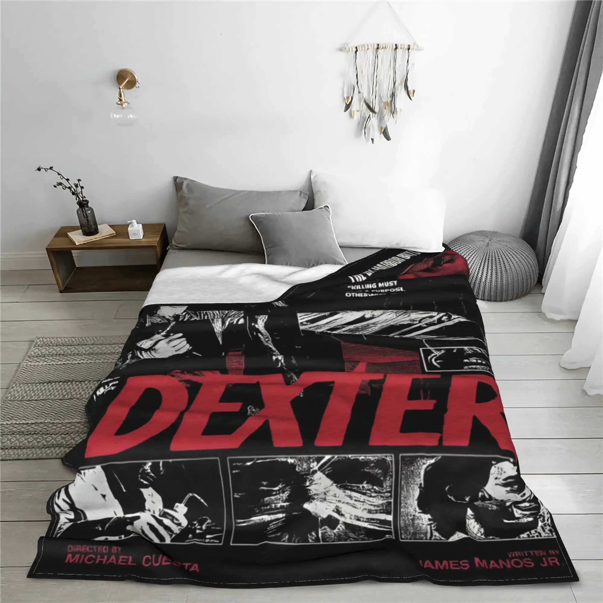 Dexter الدراما التلفزيونية مورغان بطانية محبوكة فيلم الرعب أفخم رمي بطانية أريكة تتحول لسرير مطبوعة لينة الدافئة المفارش #3