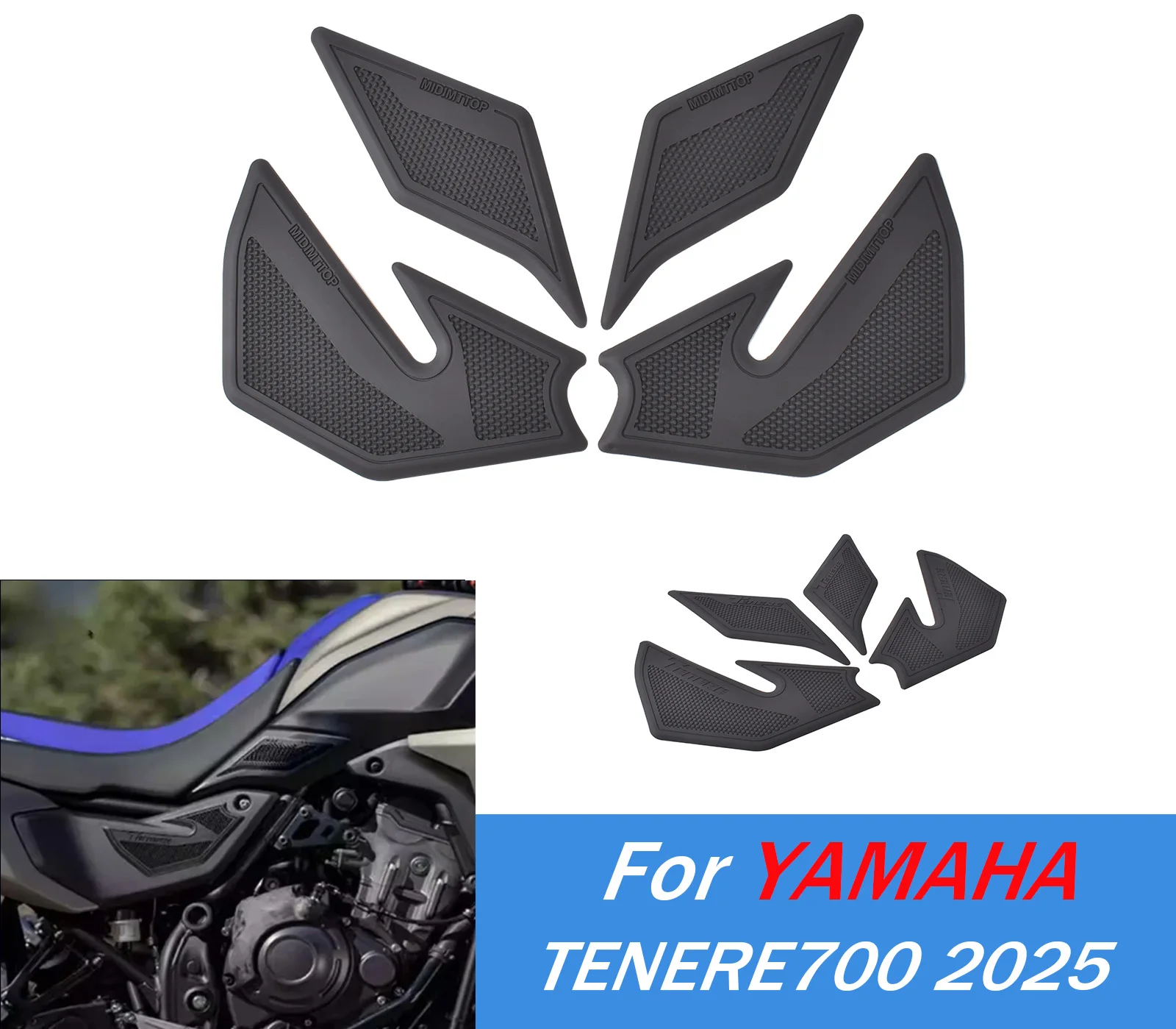 

Для TENERE 700 Transalp Tank Pad наклейки защита газа для YAMAHA TENERE 700 2025 мотоциклетный комплект наколенник газовая наклейка аксессуары