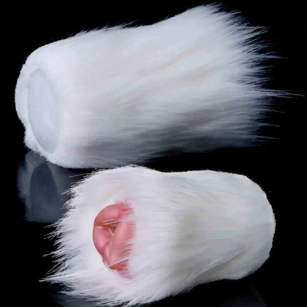 LUUK Silicone Single Passage Furry Male Pleasure Cup With Removable Furry Cover Reusable Handheld Stroker Bedroom Accessory Toy