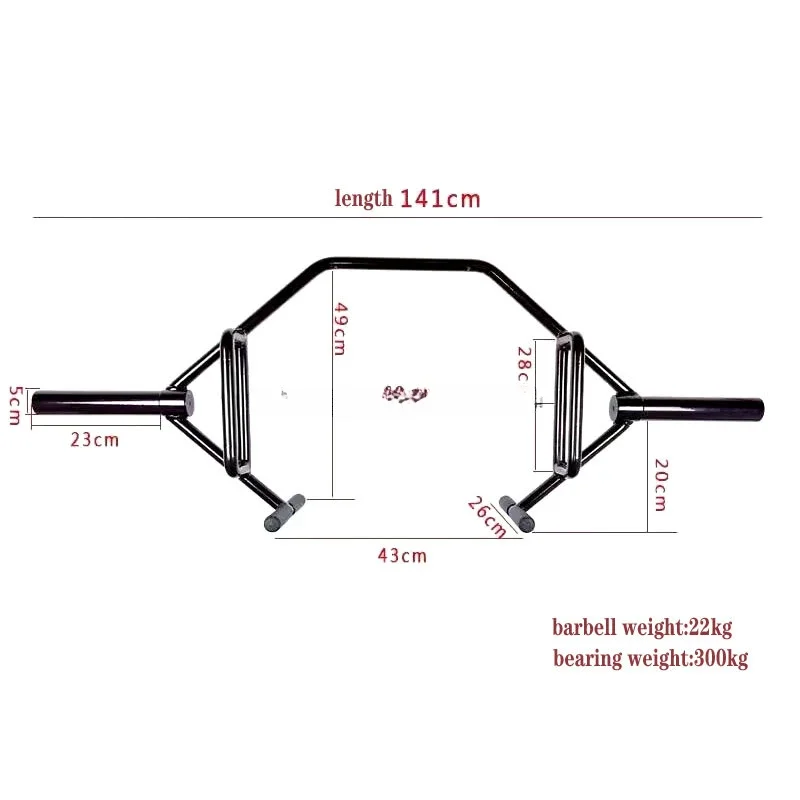 Barre de levage de poids hexagonale ouverte, barre de puissance Deadlift, haute qualité