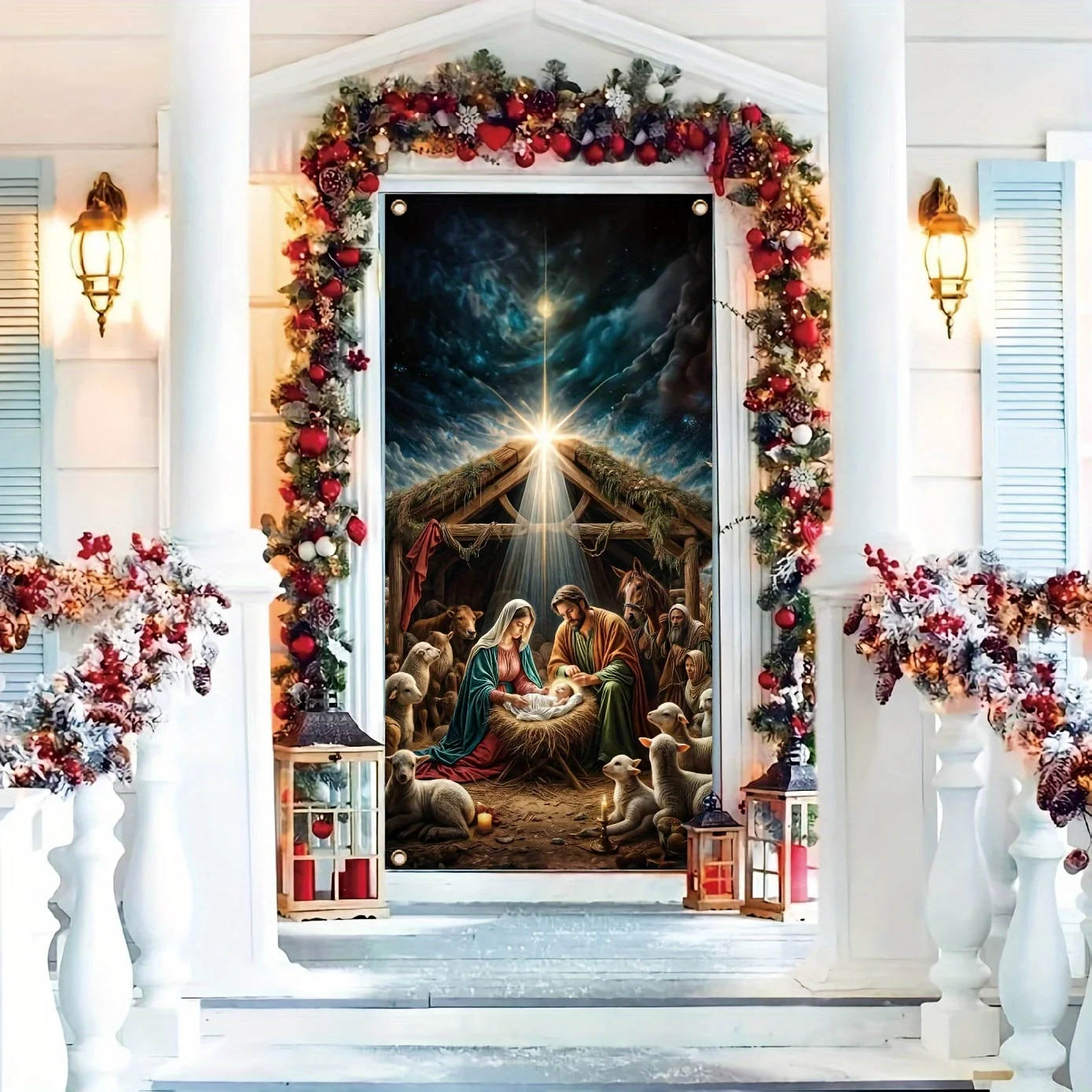 1pc Christmas Nativity Scene Door panel - 35.4\
