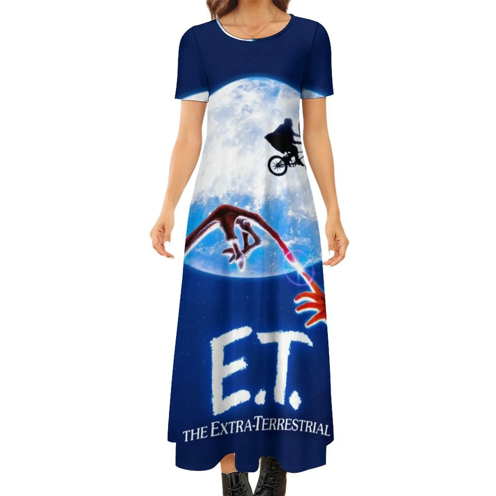 

E.T. The Extra Terrestrial (1982) Movie Round Neck Short Sleeve Dress dresses for women elegant party dress for women 2024