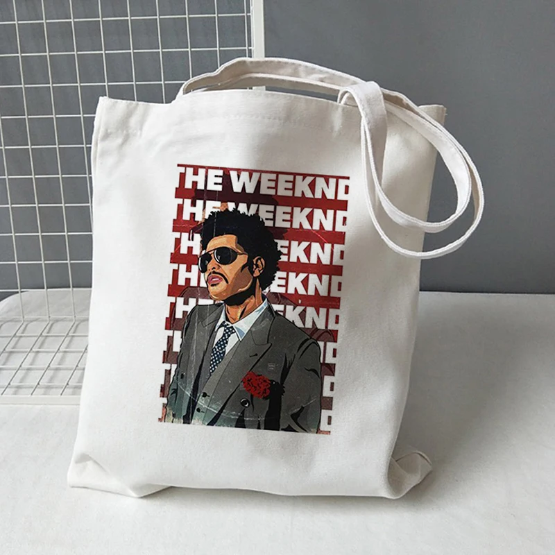 The Weeknd XO Shopping Bag Fans Tote Bag donna borse a tracolla Canvas Tote Bag donna Beautiful Fashions Shopping Grocery riutilizzabile